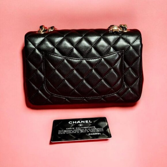Chanel Coco Charms Mini Rectangular Flap Bag – Black Quilted Lambskin, Gold Hard - Picture 10 of 14